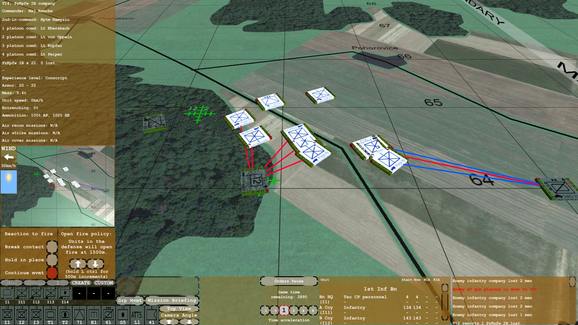 Maneuver Warfare Screenshot of a couple of counter on a battlemap