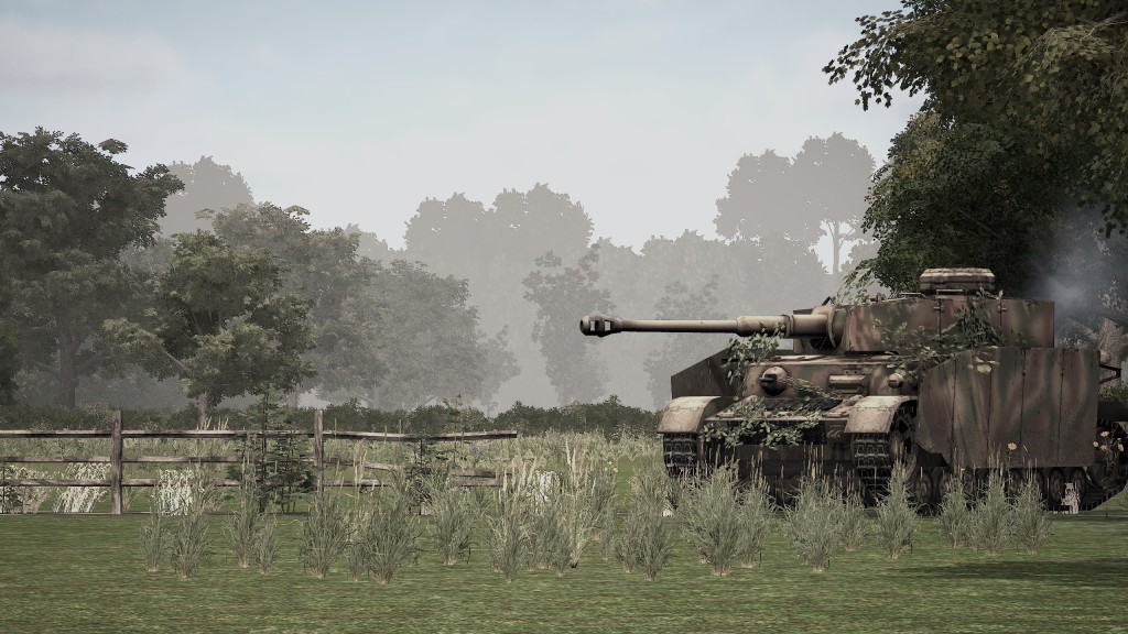 The Troop screenshot of a panzer IV aiming its gun at the british