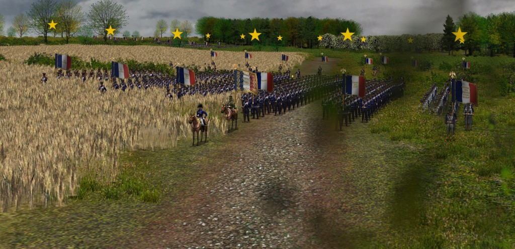 Scourge of War - Remastered screenshot of french battalions in line formation